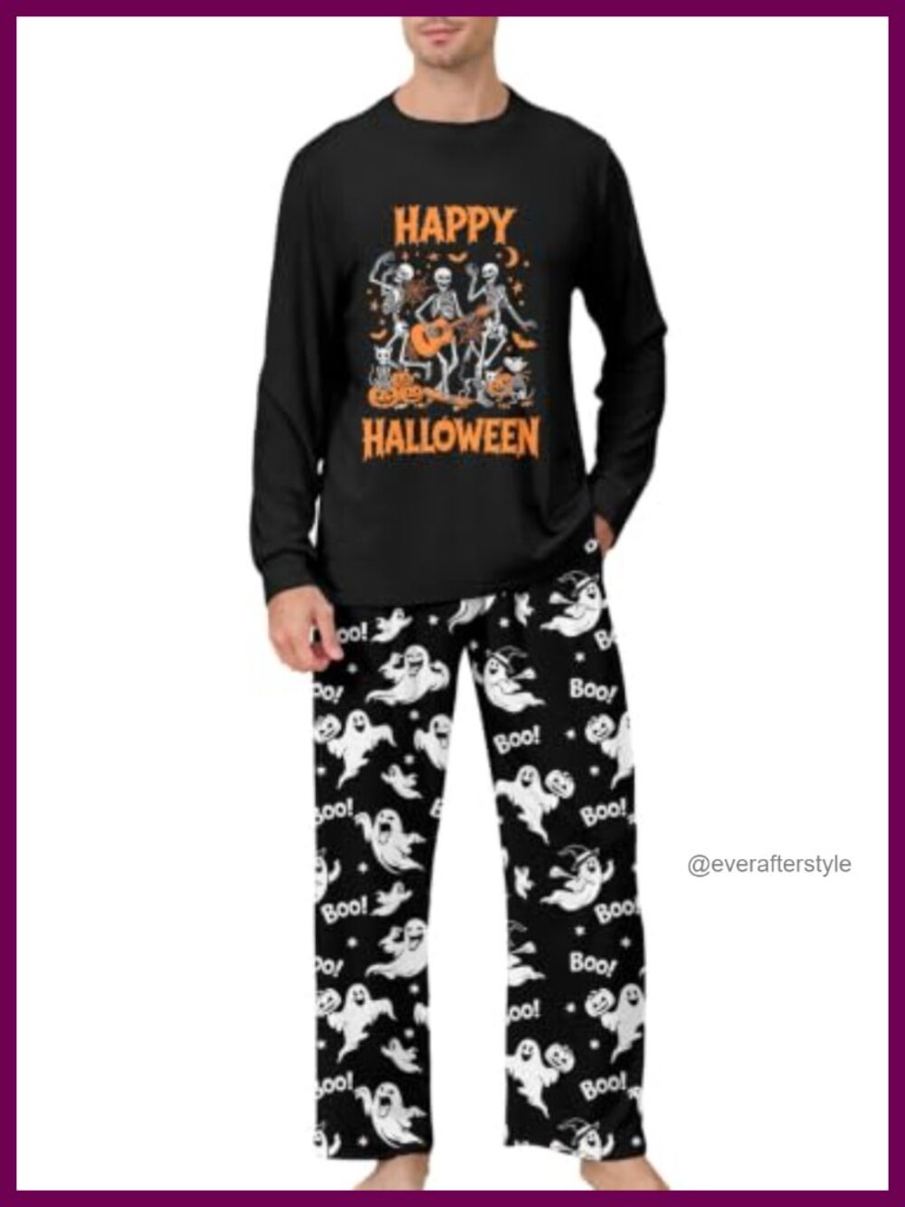 Men's Christmas Pajama Set Long Sleeve Sleepwear Xmas PJs 2-Piece